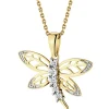 Apart Zawieszka z żółtego złota z diamentami - ważka - 0,01 ct - próba 585< Zawieszki