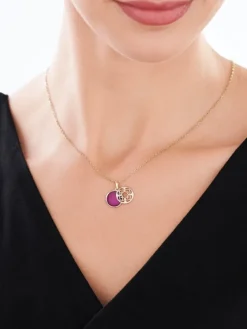 Clearance Apart Zawieszka z żółtego złota z diamentami i emalią - 0,01 ct - próba 375