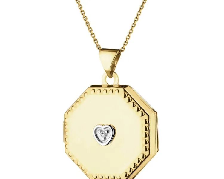 Apart Zawieszka z żółtego złota z diamentem - puzderko - 0,01 ct - próba 375< Zawieszki