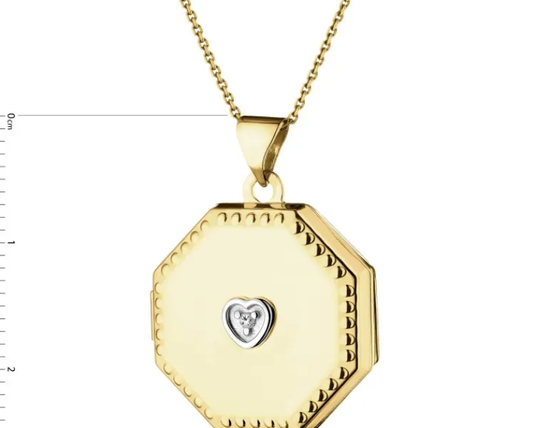 Apart Zawieszka z żółtego złota z diamentem - puzderko - 0,01 ct - próba 375< Zawieszki