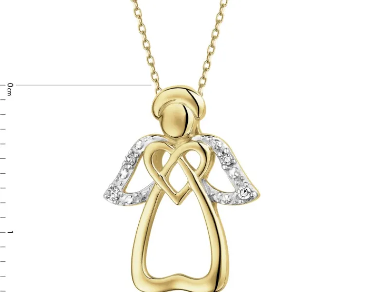 Apart Zawieszka z żółtego złota z diamentami - aniołek, serce - 0,01 ct - próba 375< Wszystkie