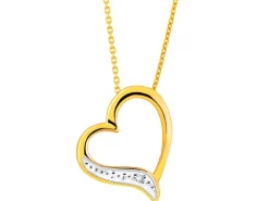 Discount Apart Zawieszka z żółtego złota z diamentem - serce - 0,005 ct - próba 375