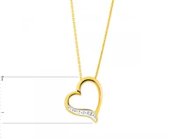 Discount Apart Zawieszka z żółtego złota z diamentem - serce - 0,005 ct - próba 375