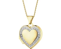 New Apart Zawieszka z żółtego złota z diamentami - puzderko - serce - 0,01 ct - próba 375