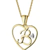 New Apart Zawieszka z żółtego złota z diamentem - litera B, serce - 0,005 ct - próba 375