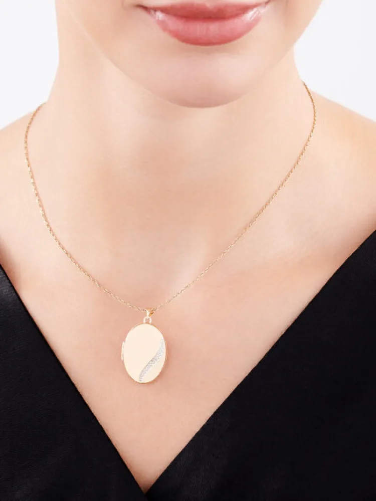 Discount Apart Zawieszka z żółtego złota z diamentem - puzderko - 0,005 ct - próba 585