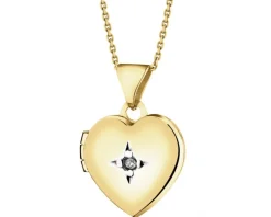 Apart Zawieszka z żółtego złota z diamentem - puzderko - serce - 0,005 ct - próba 375< Zawieszki