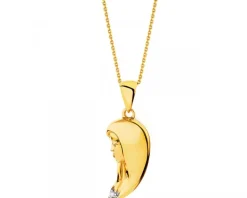 Apart Zawieszka z żółtego złota z diamentem - medalik Matka Boska - 0,004 ct - próba 375< Zawieszki