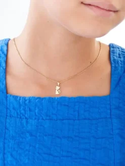 Apart Zawieszka z żółtego złota z diamentami - kot - 0,008 ct - próba 375
