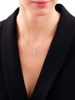 Best Apart Zawieszka z żółtego złota z diamentem i topazem - próba 585