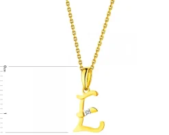 Outlet Apart Zawieszka z żółtego złota z diamentem - litera E - 0,004 ct - próba 585