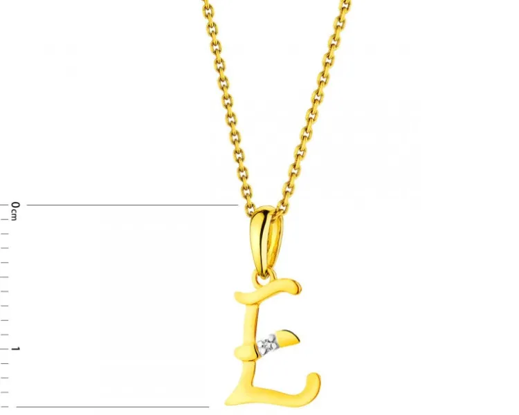 Outlet Apart Zawieszka z żółtego złota z diamentem - litera E - 0,004 ct - próba 585