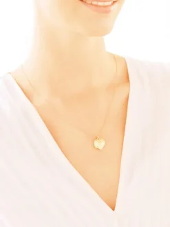 Apart Zawieszka z żółtego złota z diamentem - puzderko - serce - 0,004 ct - próba 585< Zawieszki