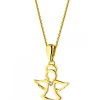 Outlet Apart Zawieszka  z żółtego złota z diamentem - aniołek - 0,003 ct - próba 375