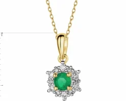 Best Apart Zawieszka z żółtego złota z diamentami i szmaragdem - próba 585