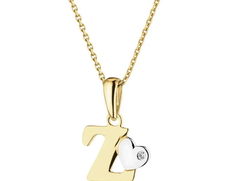 Best Apart Zawieszka z żółtego złota z diamentem - litera Z - 0,004 ct - próba 375
