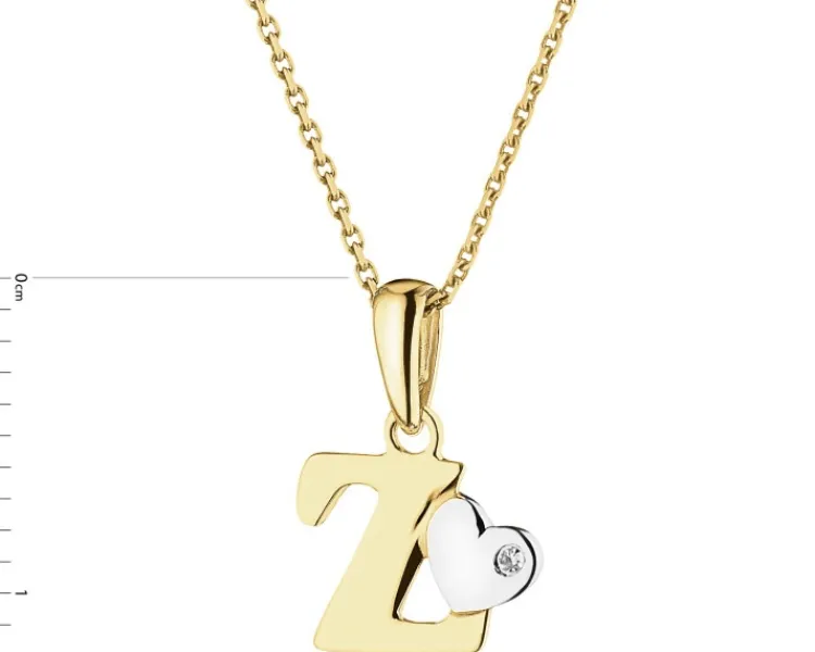 Best Apart Zawieszka z żółtego złota z diamentem - litera Z - 0,004 ct - próba 375