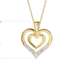 Apart Zawieszka z żółtego złota z diamentami - serca - 0,005 ct - próba 585< Zawieszki