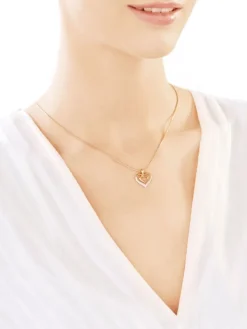 Apart Zawieszka z żółtego złota z diamentami - serca - 0,005 ct - próba 585< Zawieszki