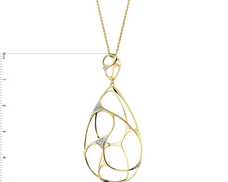 Apart Zawieszka z żółtego złota z diamentami - 0,04 ct - próba 585< Zawieszki