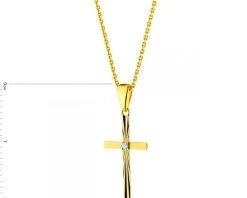 New Apart Zawieszka z żółtego złota z diamentem - krzyż - 0,005 ct - próba 585