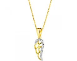Apart Zawieszka z żółtego złota z diamentami - skrzydło - 0,01 ct - próba 375< Zawieszki
