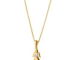 New Apart Zawieszka z żółtego złota z diamentem - aniołek, serce - 0,003 ct - próba 585