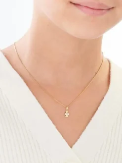 New Apart Zawieszka z żółtego złota z diamentem - aniołek, serce - 0,003 ct - próba 585