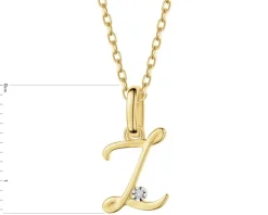 Discount Apart Zawieszka z żółtego złota z diamentem - litera Z - 0,003 ct - próba 375