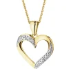 Online Apart Zawieszka z żółtego złota z diamentami - serce - 0,004 ct - próba 585