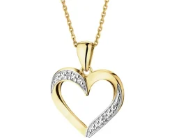 Online Apart Zawieszka z żółtego złota z diamentami - serce - 0,004 ct - próba 585