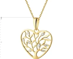 Best Apart Zawieszka z żółtego złota z diamentami - drzewko, serce - 0,01 ct - próba 585