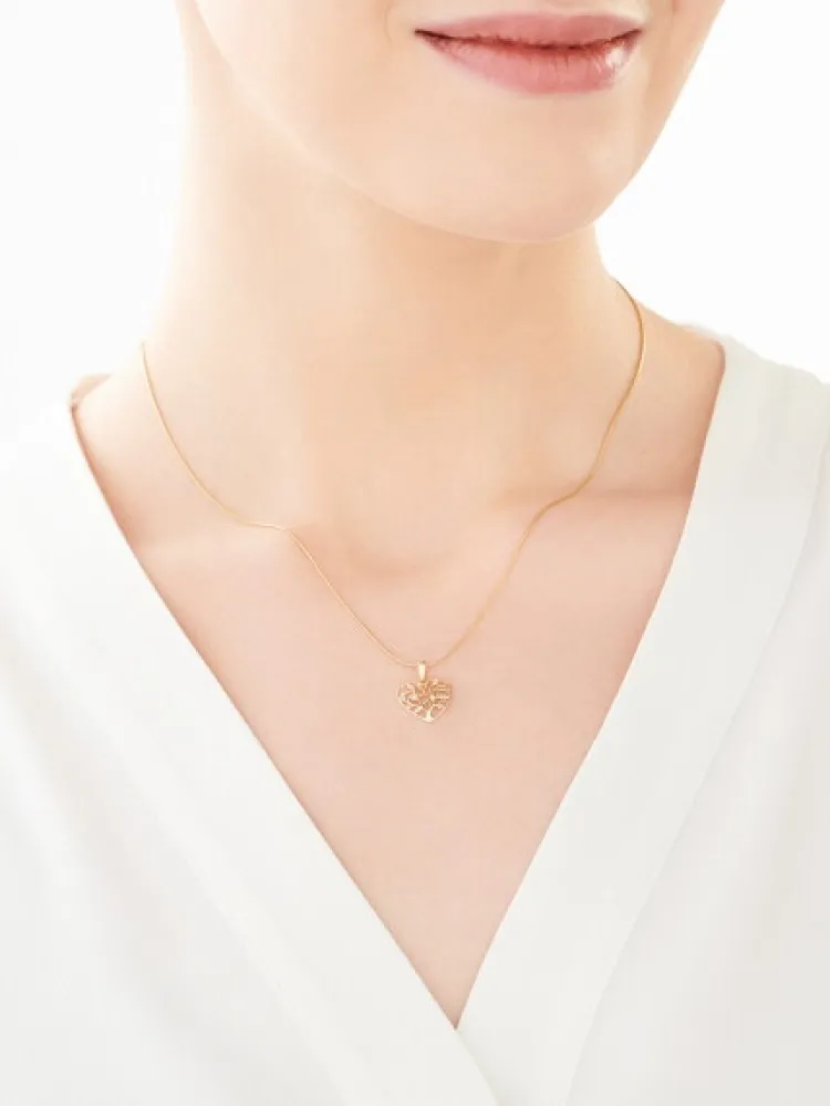 Best Apart Zawieszka z żółtego złota z diamentami - drzewko, serce - 0,01 ct - próba 585