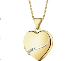 Apart Zawieszka z żółtego złota z diamentami - puzderko - serce - 0,01 ct - próba 375< Zawieszki