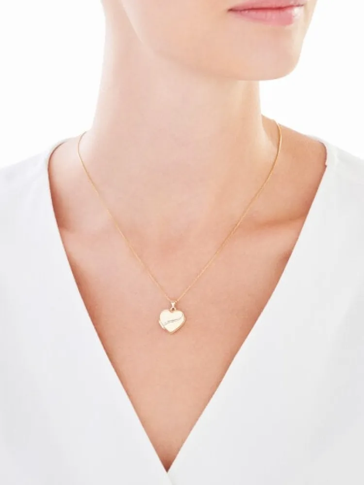 Apart Zawieszka z żółtego złota z diamentami - puzderko - serce - 0,01 ct - próba 375< Zawieszki