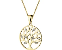 Apart Zawieszka z żółtego złota z diamentami - drzewko - 0,01 ct - próba 375< Zawieszki