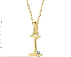 Online Apart Zawieszka z żółtego złota z diamentem - litera I - 0,003 ct - próba 375