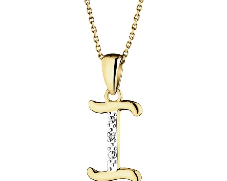 Apart Zawieszka z żółtego złota z diamentem - litera I - 0,003 ct - próba 375< Zawieszki