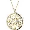 Outlet Apart Zawieszka z żółtego złota z diamentami - drzewko, sowa - 0,02 ct - próba 375