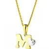 Online Apart Zawieszka z żółtego złota z diamentem - litera M - 0,004 ct - próba 375