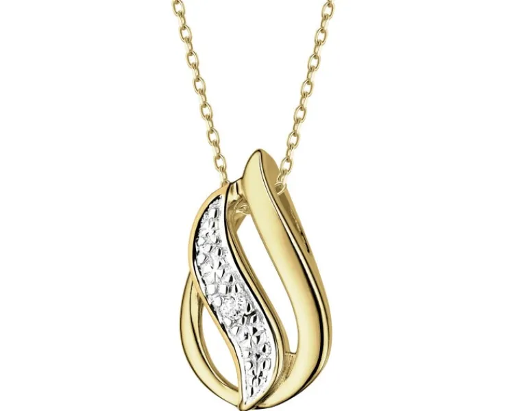 Apart Zawieszka z żółtego złota z diamentem - 0,006 ct - próba 375< Zawieszki