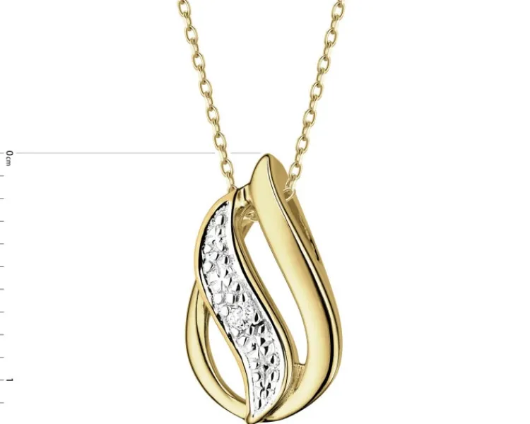 Apart Zawieszka z żółtego złota z diamentem - 0,006 ct - próba 375< Zawieszki