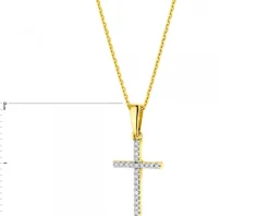 Apart Zawieszka z żółtego złota z diamentami - krzyż - 0,05 ct - próba 585< Zawieszki