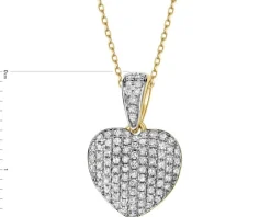 Clearance Apart Zawieszka z żółtego złota z diamentami - serce - 0,22 ct - próba 585