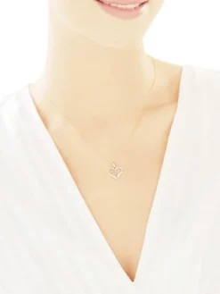 Apart Zawieszka z żółtego złota z diamentami - serca - 0,01 ct - próba 585< Zawieszki