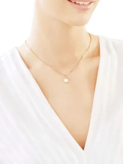 Outlet Apart Zawieszka z żółtego złota z diamentami i perłą - próba 375