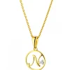 Online Apart Zawieszka z żółtego złota z diamentem - litera N - 0,003 ct - próba 585