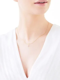 Online Apart Zawieszka z żółtego złota z diamentem - litera N - 0,003 ct - próba 585