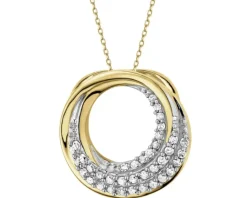 Discount Apart Zawieszka z żółtego złota z diamentami - koło - 0,10 ct - próba 585