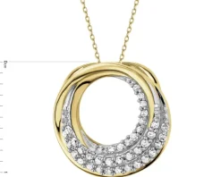 Discount Apart Zawieszka z żółtego złota z diamentami - koło - 0,10 ct - próba 585